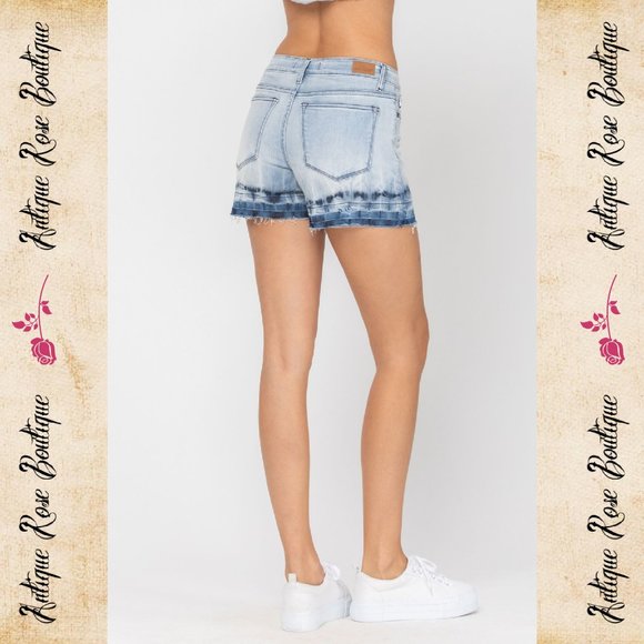 Judy Blue Ombre Tie Dye Release Hem Shorts - Picture 2 of 7